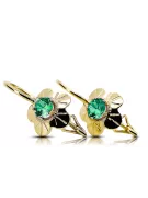 Smaragd 14 Karat Gelbgold Ohrringe Vintage Stil vec028y